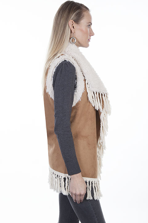 (image for) Faux fur vest with faux shearling collar